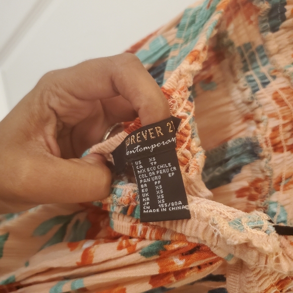 Forever 21 Peach Floral Maxi Dress - Picture 3 of 4